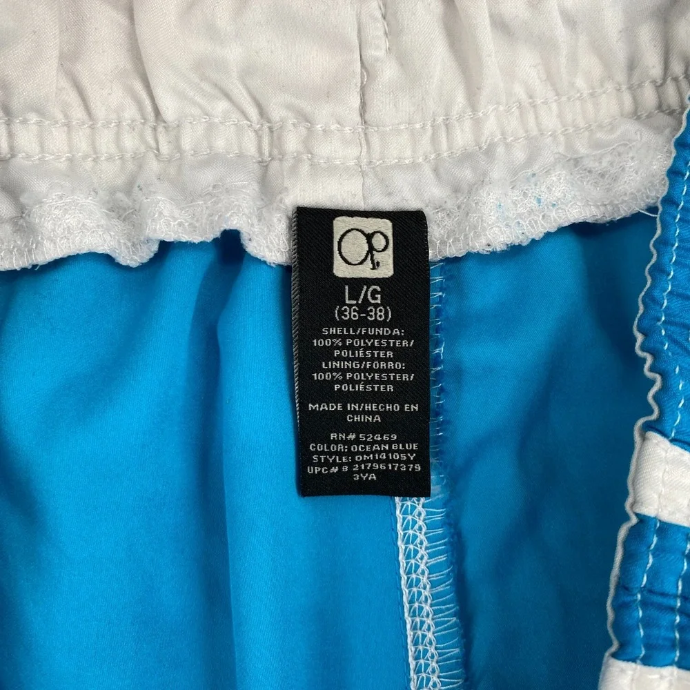 OP Ocean Pacific Board Shorts Men Large Blue Cargo Pocket High Rise Swim Surfing